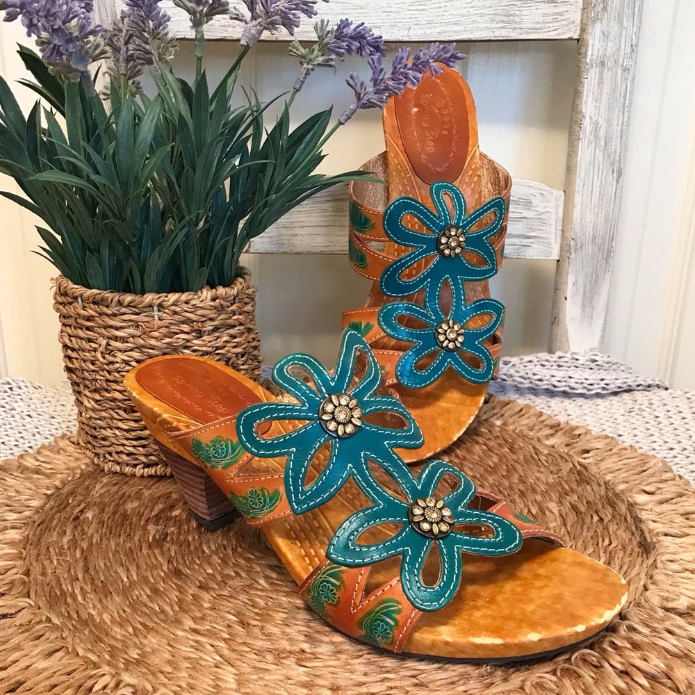 L’Artiste Spring Step Carlina Leather Sandal Euro 39 US 8